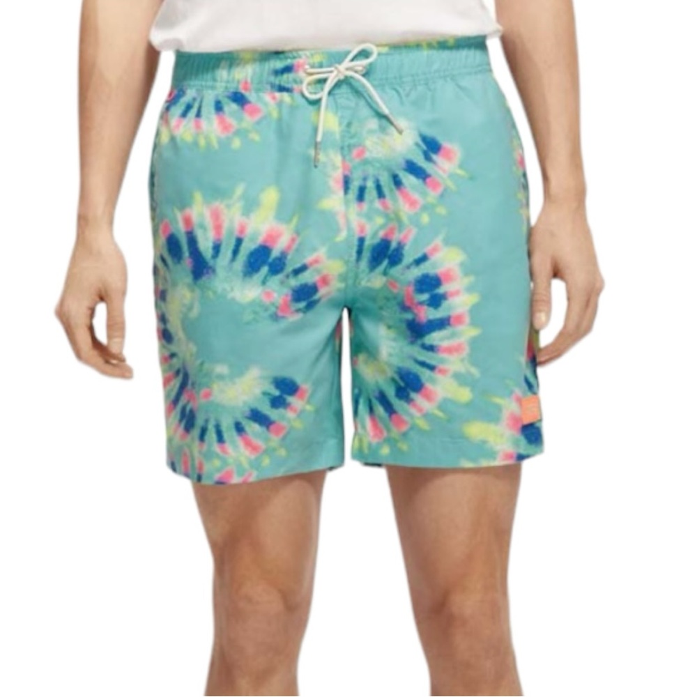 132. Men's Scotch & Soda Aqua Soft Tie Dye Swim Short NWT